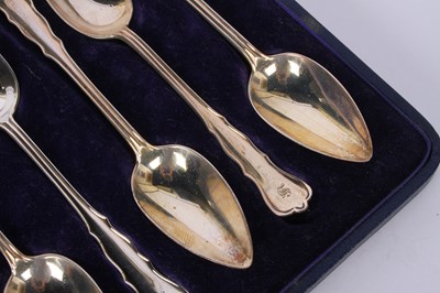 Lot 58 - A set of six George V silver spoons, London...