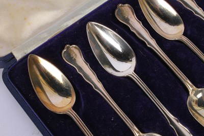 Lot 58 - A set of six George V silver spoons, London...