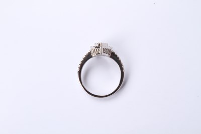 Lot 16 - A 9 carat white gold pear shaped diamond...