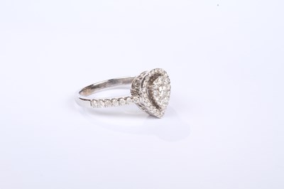 Lot 16 - A 9 carat white gold pear shaped diamond...