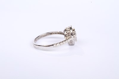 Lot 16 - A 9 carat white gold pear shaped diamond...