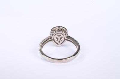 Lot 16 - A 9 carat white gold pear shaped diamond...