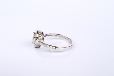 Lot 16 - A 9 carat white gold pear shaped diamond...