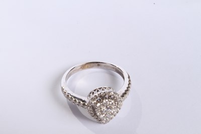 Lot 16 - A 9 carat white gold pear shaped diamond...