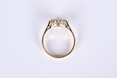 Lot 20 - An 18 carat yellow gold diamond cluster ring,...