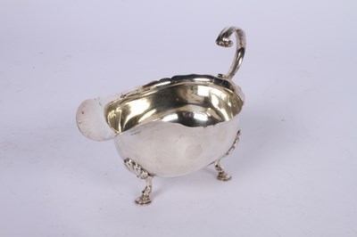 Lot 49 - A Victorian silver helmet shaped sauce boat,...