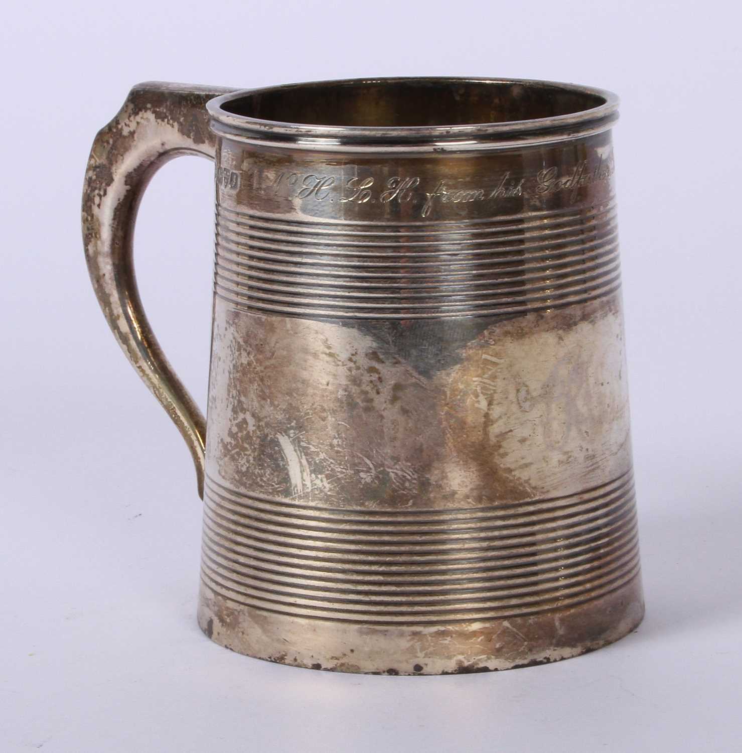 Lot 42 - A George V silver christening tankard, Chester...