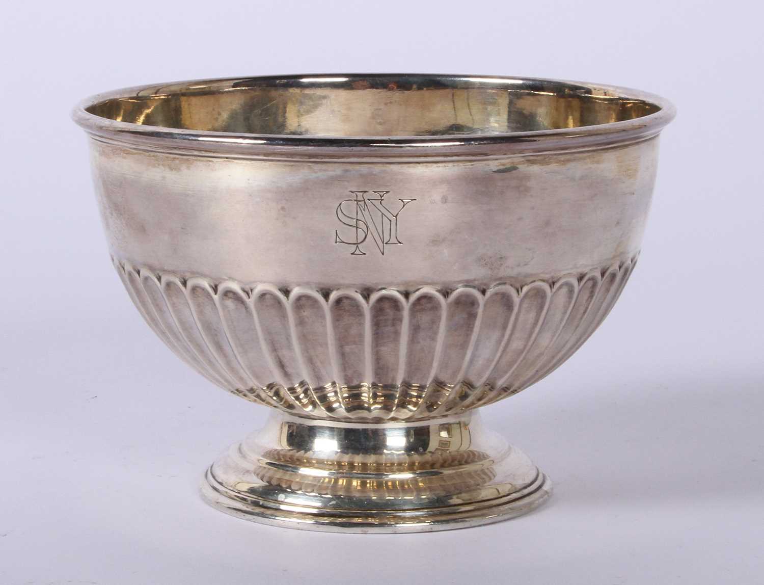 Lot 50 - An Edward VII silver pedestal bowl, of half...