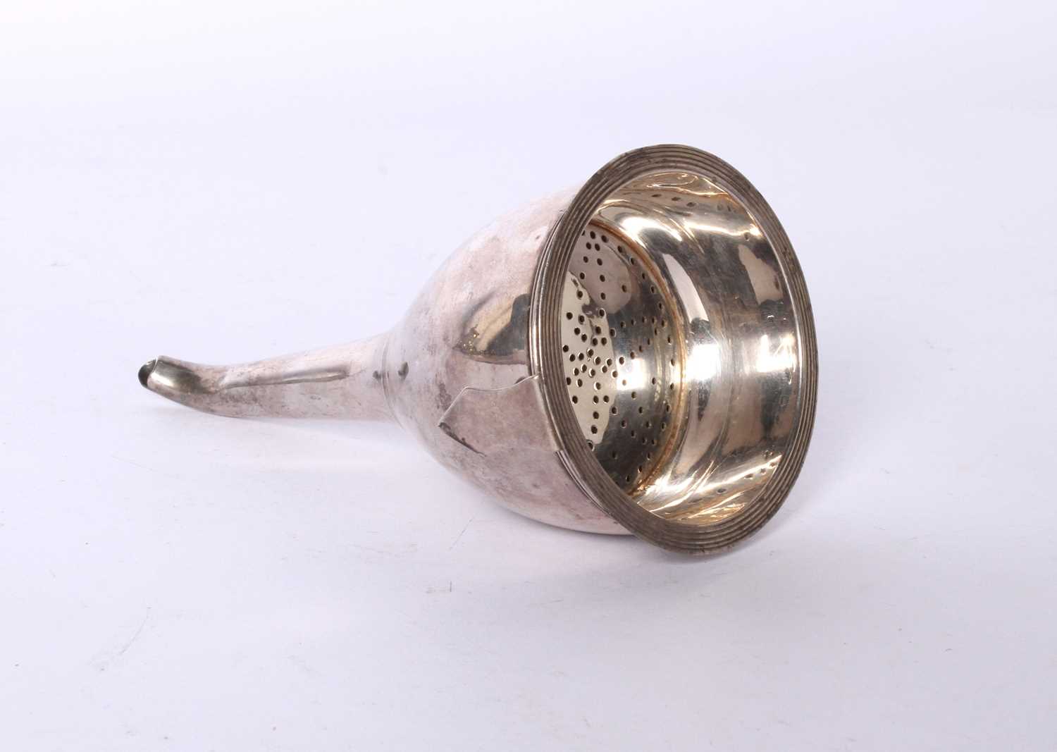 Lot 47 - A George III silver wine funnel, London 1802,...