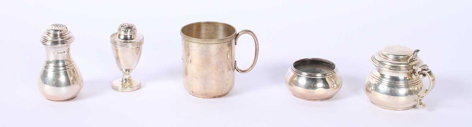 Lot 35 - A collection of silver items comprising an...
