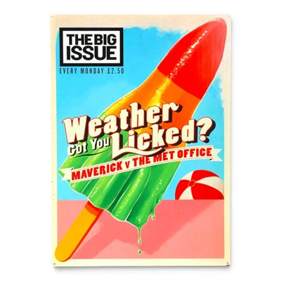 Lot 579 - A tin Big Issue sign, 50 x 70cm