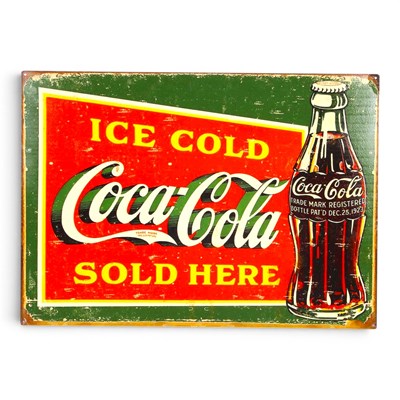 Lot 325 - A tin Coca Cola sign, 50 x 70cm