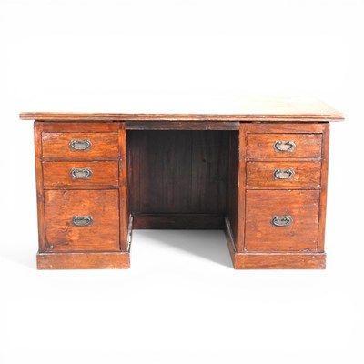 Lot 640 - An early 20th century pedestal desk,...