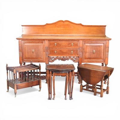 Lot 728 - A large 1920s oak sideboard, 183cm wide,...