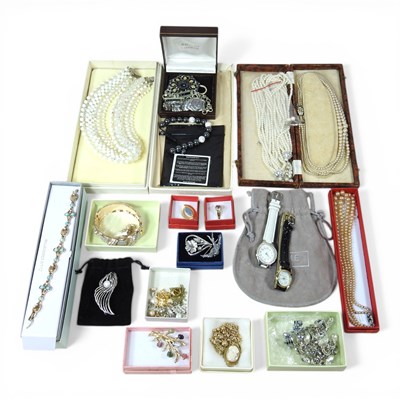 Lot 444 - A collection of costume jewellery, to include...