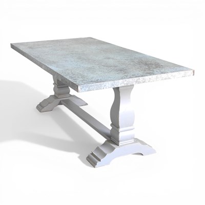 Lot 346 - A modern painted refectory dining table, with...