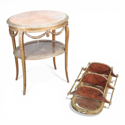 Lot 400 - A French marble top gilt occasional table,...