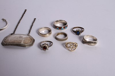 Lot 53 - A collection of rings with other silver and...