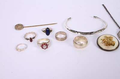 Lot 53 - A collection of rings with other silver and...