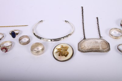 Lot 53 - A collection of rings with other silver and...