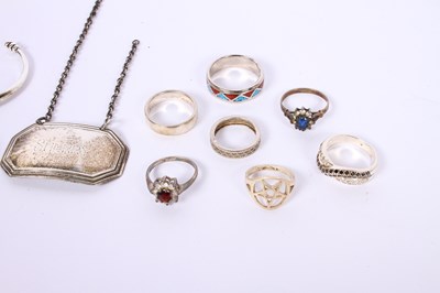 Lot 53 - A collection of rings with other silver and...