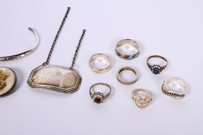 Lot 53 - A collection of rings with other silver and...