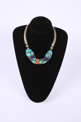 Lot 43 - Two necklaces comprising a Tibetan silver...