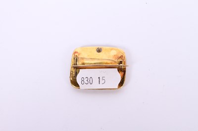 Lot 4 - A 19th century miniature portrait brooch, set...