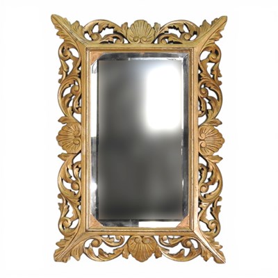 Lot 436 - A gilt cushion framed wall mirror, 20th...