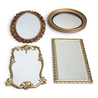 Lot 656 - A Regency style gilt framed convex wall mirror,...