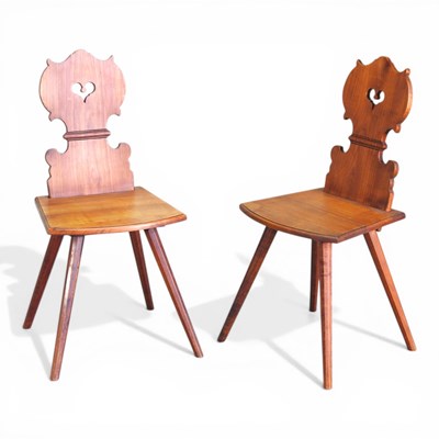 Lot 674 - A pair of 19th century continental fruitwood...