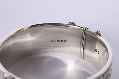 Lot 52 - A George Jensen silver hinged bangle with...