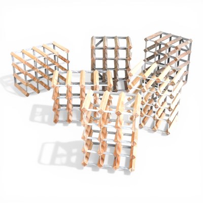 Lot 521 - A collection of wine racks, each 33cm wide (6)