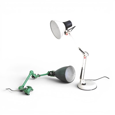 Lot 354 - A vintage machinist adjustable work lamp,...