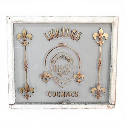 Lot 752 - A French advertising window, for Champagne,...