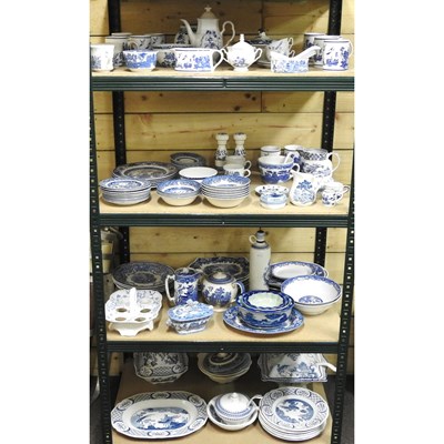 Lot 730 - A large collection of Staffordshire blue and...