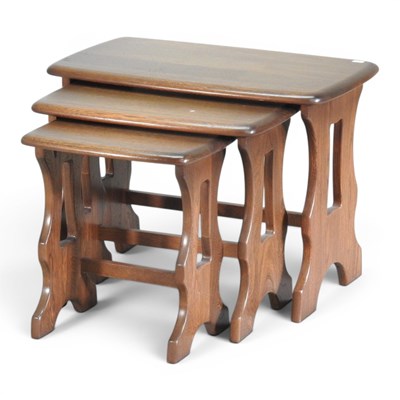 Lot 488 - A nest of three 1970s Ercol elm occasional...