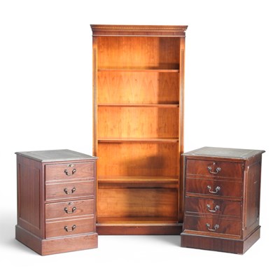 Lot 615 - A modern standing open bookcase, together with...
