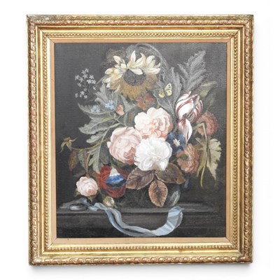 Lot 423 - Continental school, 20th century, flowers, oil...
