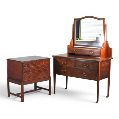 Lot 654 - An Edwardian dressing table, together with a...