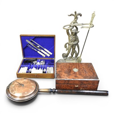 Lot 371 - A brass stick stand, together with a Victorian...
