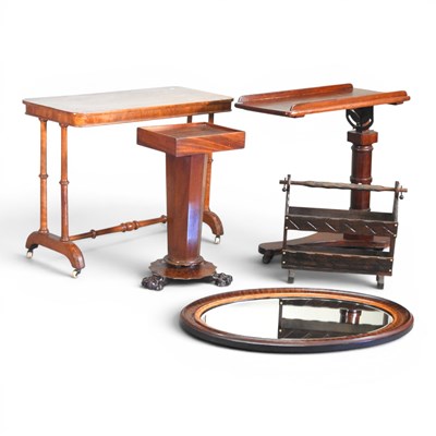 Lot 743 - A Victorian stretcher table, 91cm wide,...