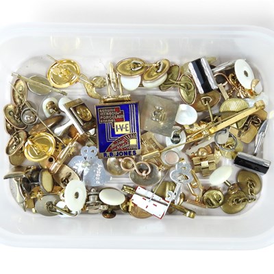 Lot 443 - A collection of cufflinks, to include gold...