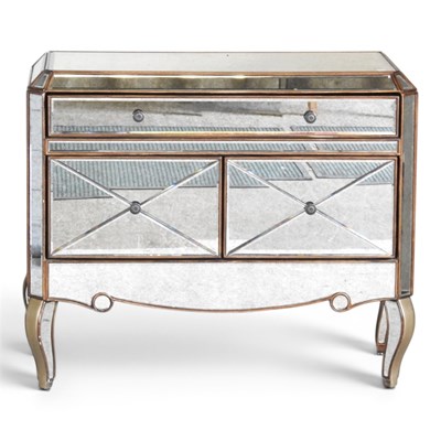 Lot 111 - A contemporary mirrored side cabinet, on...
