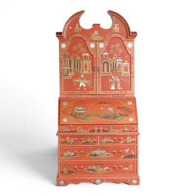 Lot 60 - A good quality Chinese red japanned and gilt...