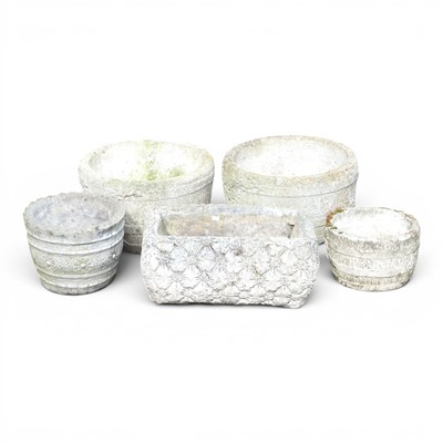 Lot 517 - A pair of reconstituted stone garden pots,...