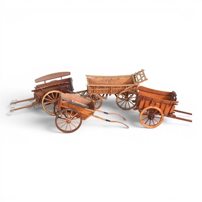 Lot 324 - A scratch built wooden model of a horse drawn...