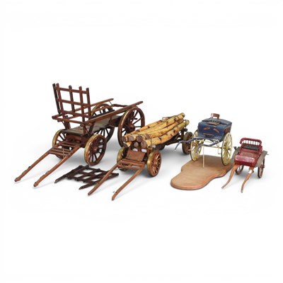 Lot 166 - A scratch built wooden model of a hay cart,...