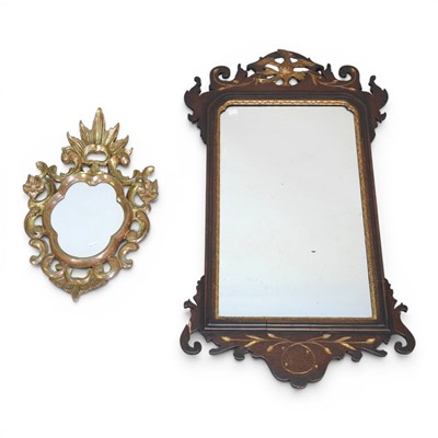 Lot 334 - An Edwardian parcel gilt fret carved wall...