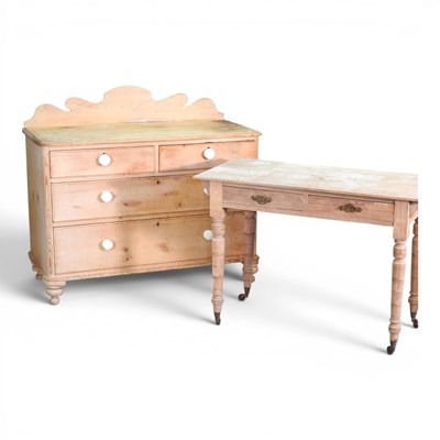 Lot 739 - A 19th century stripped pine chest, 119cm wide,...